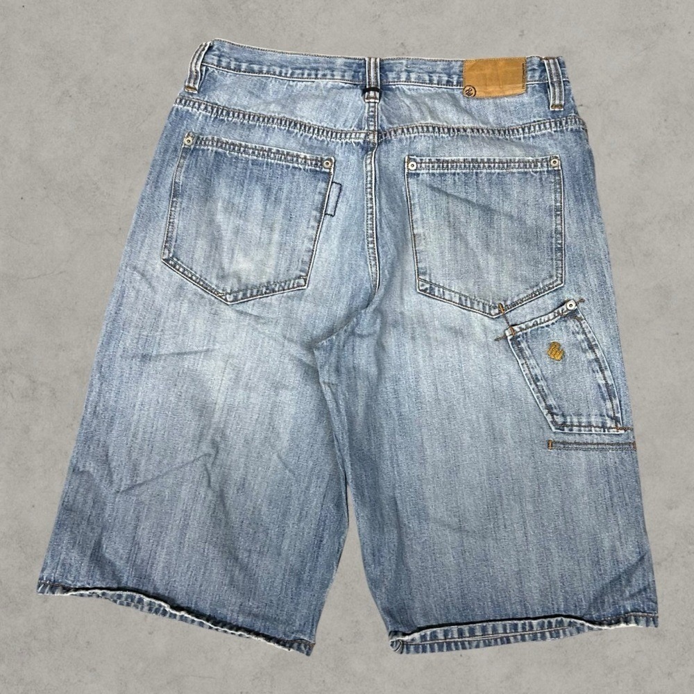 Rocawear Jean Shorts Mens 36 Blue Y2K Baggy Carpenter Grunge Wide-Leg Skater 00s